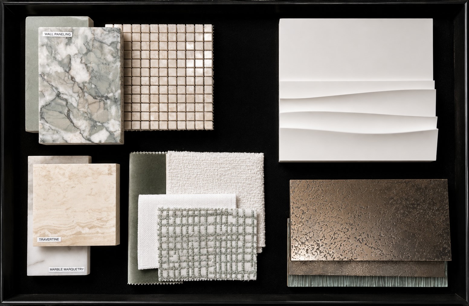 Master Bathroom Sample Board Calanques Grove House